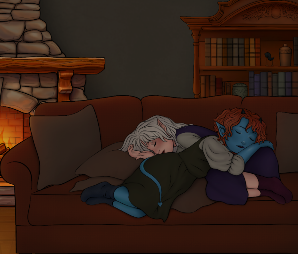 Two Sleeping Characters